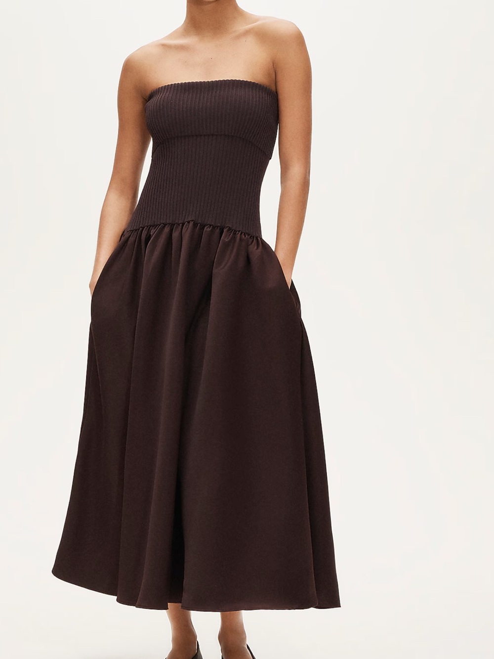 NWT Collection foldover mixy dress in duchesse satin